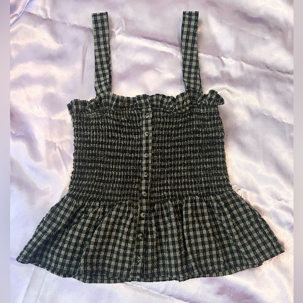 Plaid Peplum Top Forever 21